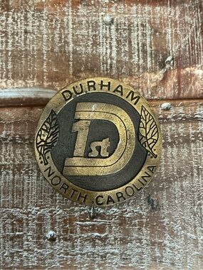 Durham North Carolina Brass Buckle- Antique Gold Finish